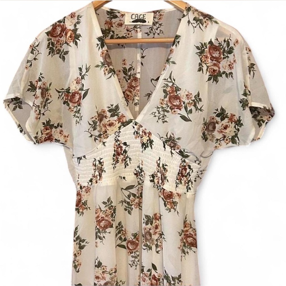Floral Dress with Puff Sleeves